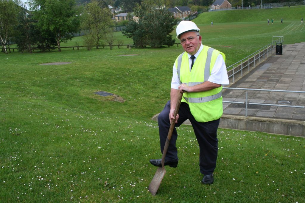 The principle cutting the first sod