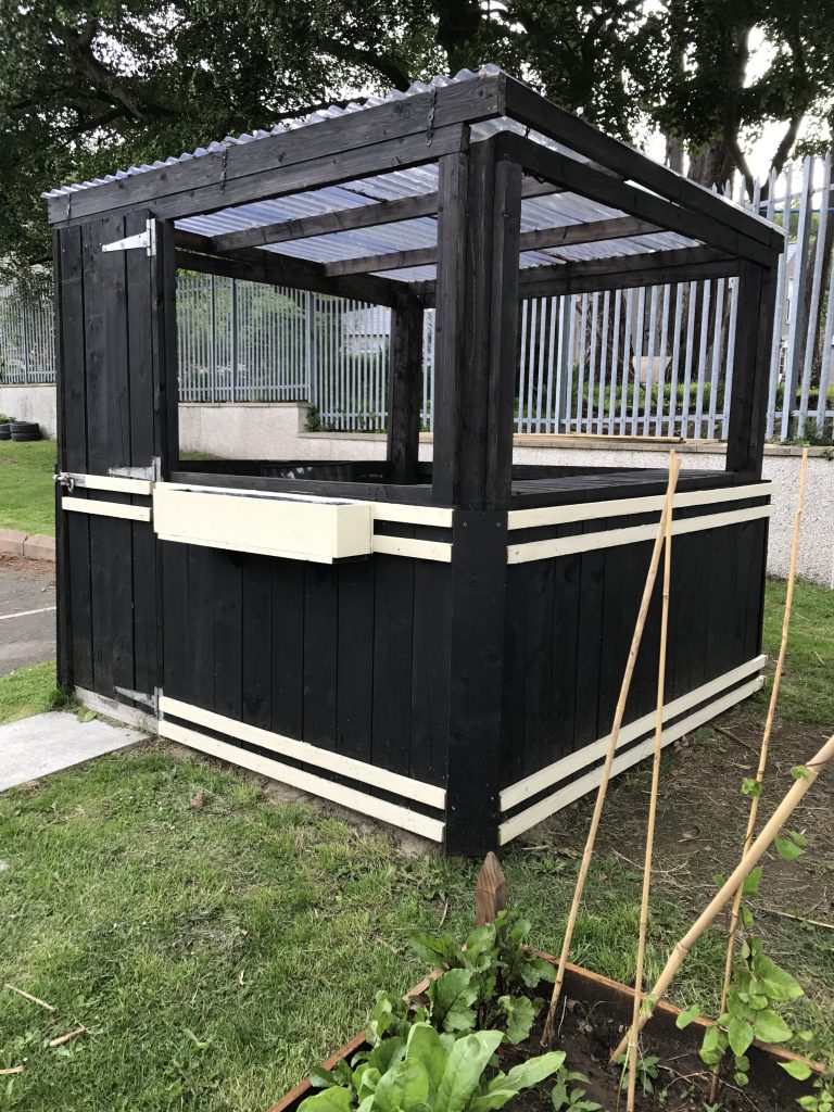 The greenhouse all painted up