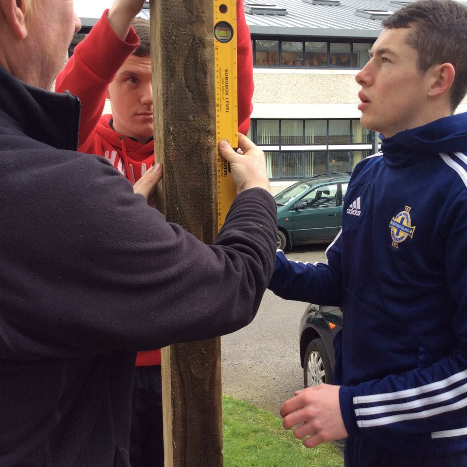 Facilities manager Robbie helping students level up